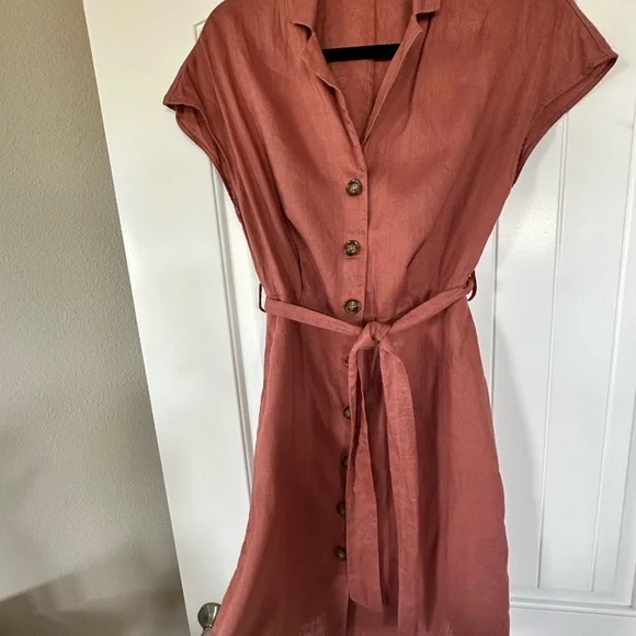 Mango belt linen dress ,Size :S - Picture 3 of 3